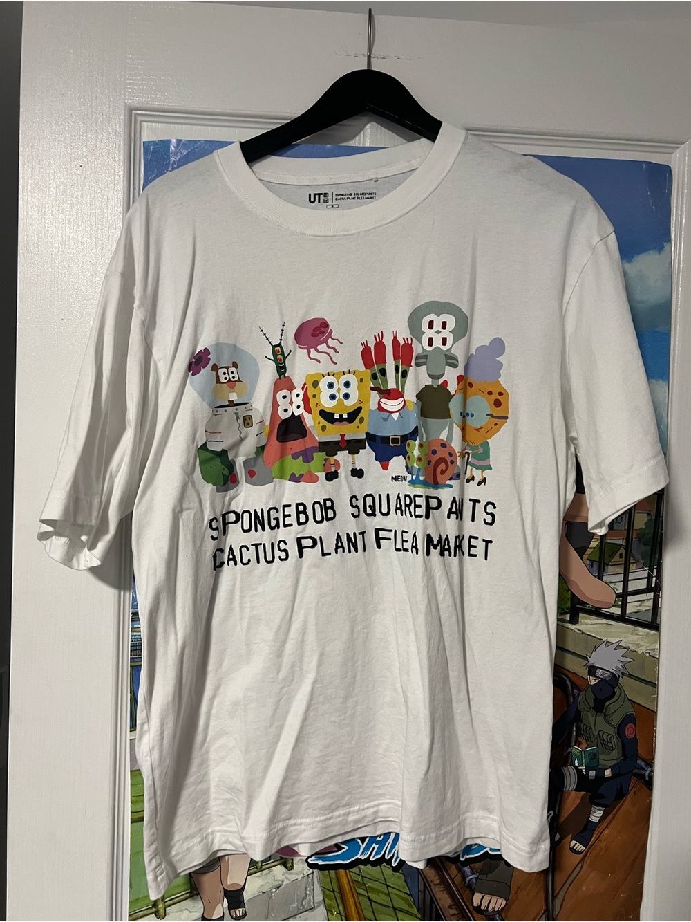 Cactus Plant Flea Market Kids White SpongeBob Character Graphic Tee